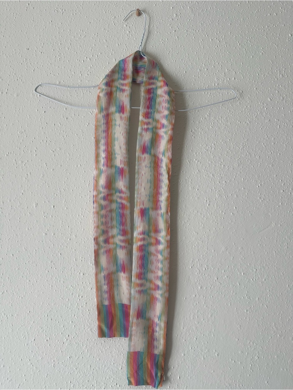 Vintage 100% Silk Rainbow Scarf